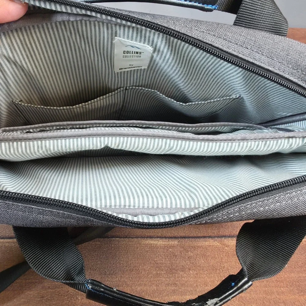 Brenthaven Laptop Bag Mens Large Grey Good Collins Messenger Crossbody Briefcase